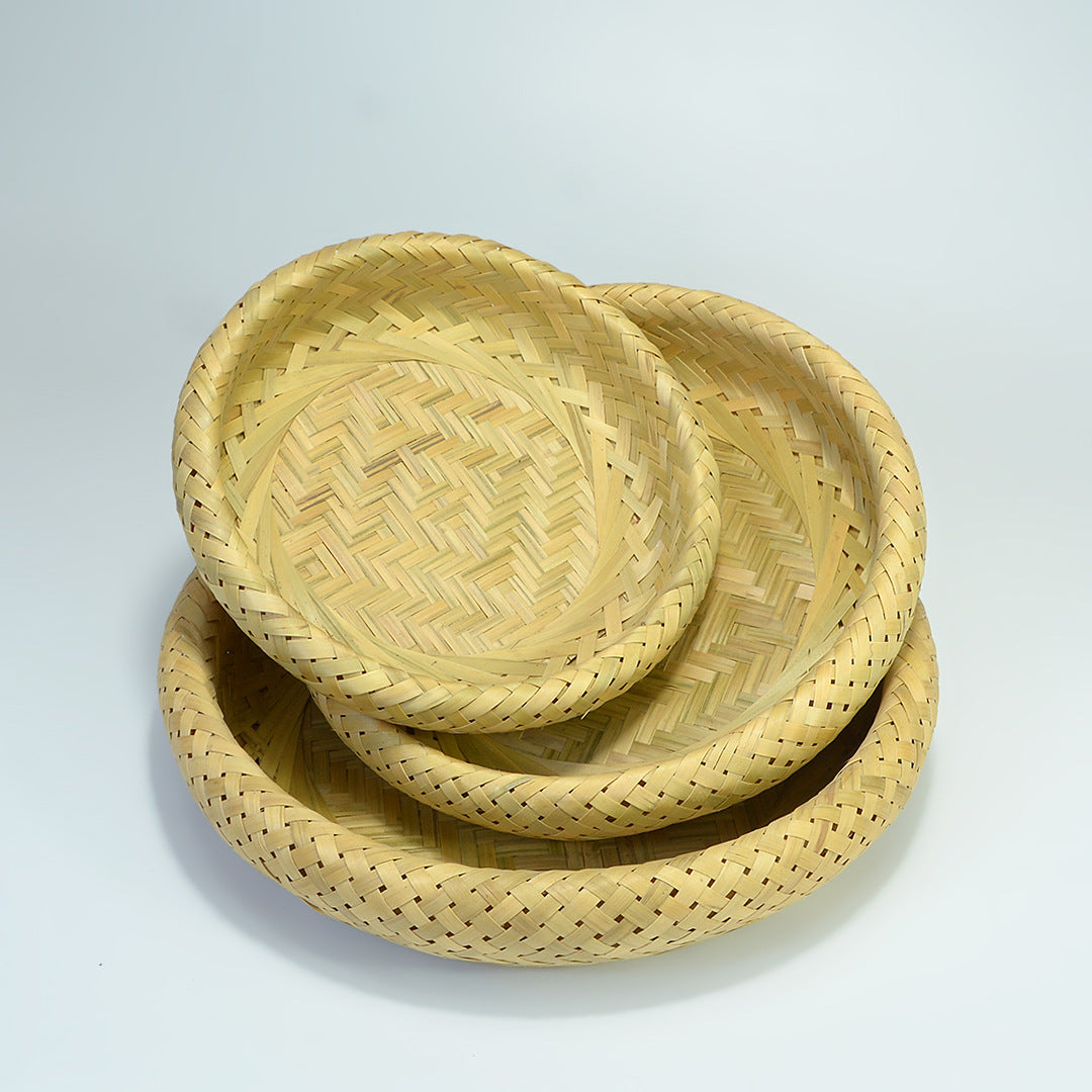 3-Piece Handmade Bamboo Round Tray Set | The Beauty of Bamboo, Embracing the Poetry of Life