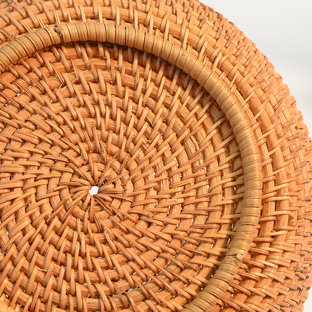 2-Pack Bamboo Woven Baskets with Wavy Rim (Same Size) – Handmade Fruit, Bread & Snack Bowls for Dining, Kitchen, and Home Décor
