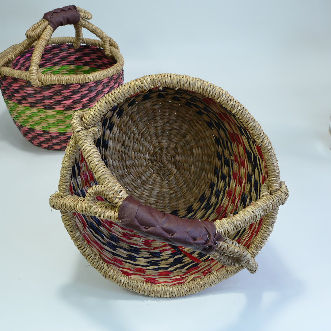3-piece woven straw basket set: weaving the aesthetics of life with natural colors