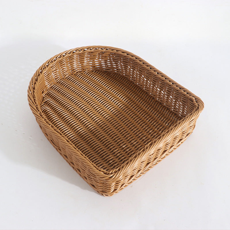 Rectangular Woven Storage Baskets Set of 2 – Multi-Purpose Organizer Bin for Home, Fruit, Bread & Display, 36×30×8cm