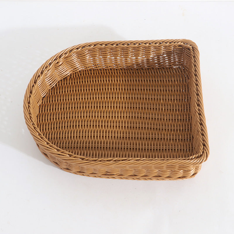 Rectangular Woven Storage Baskets Set of 2 – Multi-Purpose Organizer Bin for Home, Fruit, Bread & Display, 36×30×8cm
