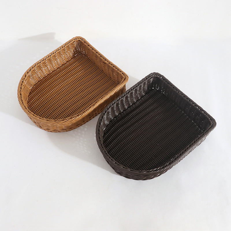 Rectangular Woven Storage Baskets Set of 2 – Multi-Purpose Organizer Bin for Home, Fruit, Bread & Display, 36×30×8cm