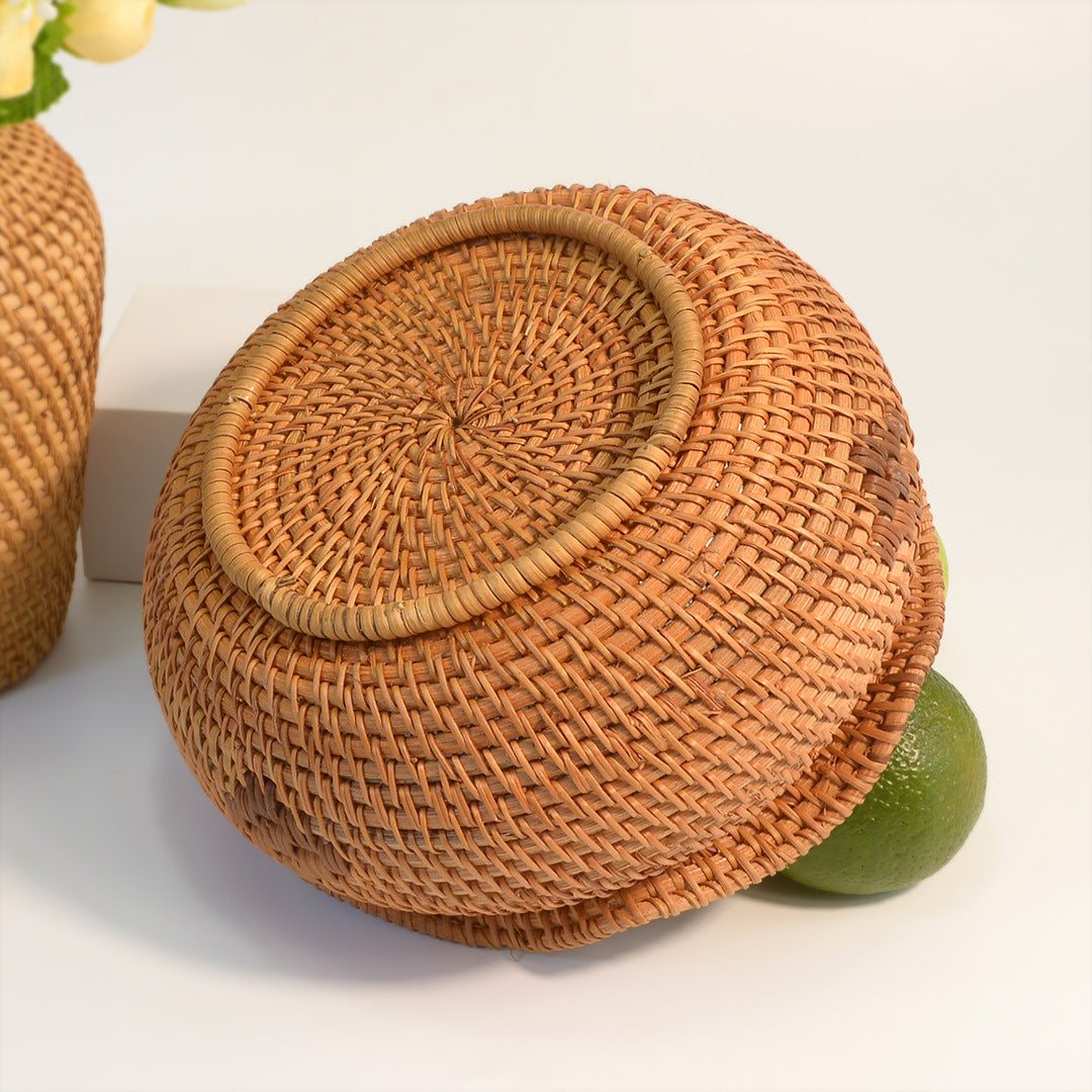 2-Pack Bamboo Woven Baskets with Wavy Rim (Same Size) – Handmade Fruit, Bread & Snack Bowls for Dining, Kitchen, and Home Décor