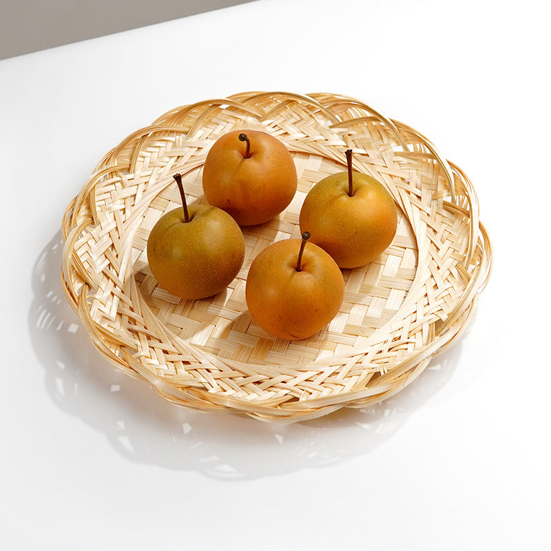 A three-piece set of rattan trays: large, medium, and small – a poetic interweaving of nature and life