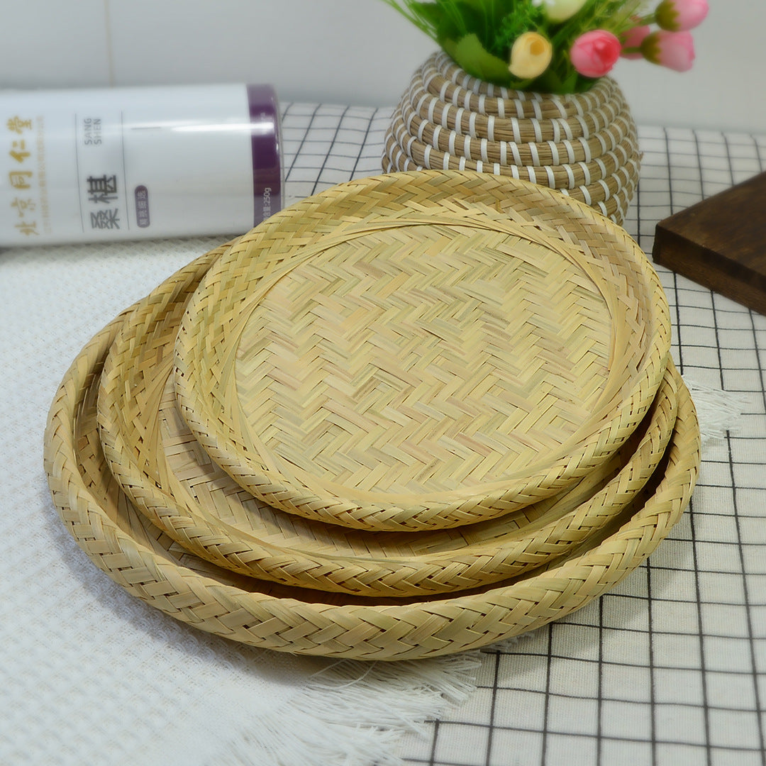 3-Piece Handmade Bamboo Round Tray Set | The Beauty of Bamboo, Embracing the Poetry of Life
