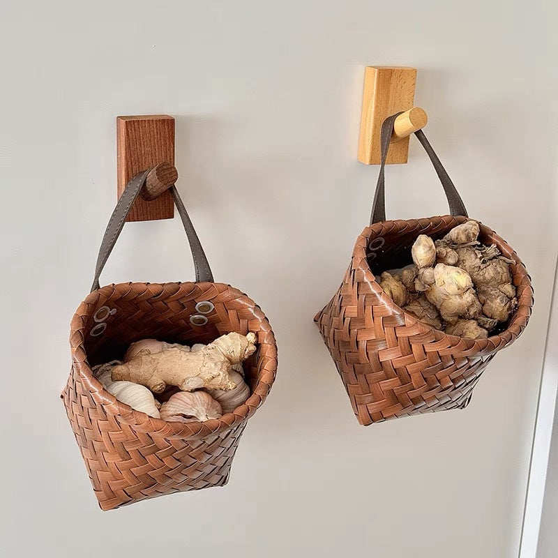 Woven Storage Bag Set of 4 – 12×12cm Compact Wall Hanging Organizer Baskets