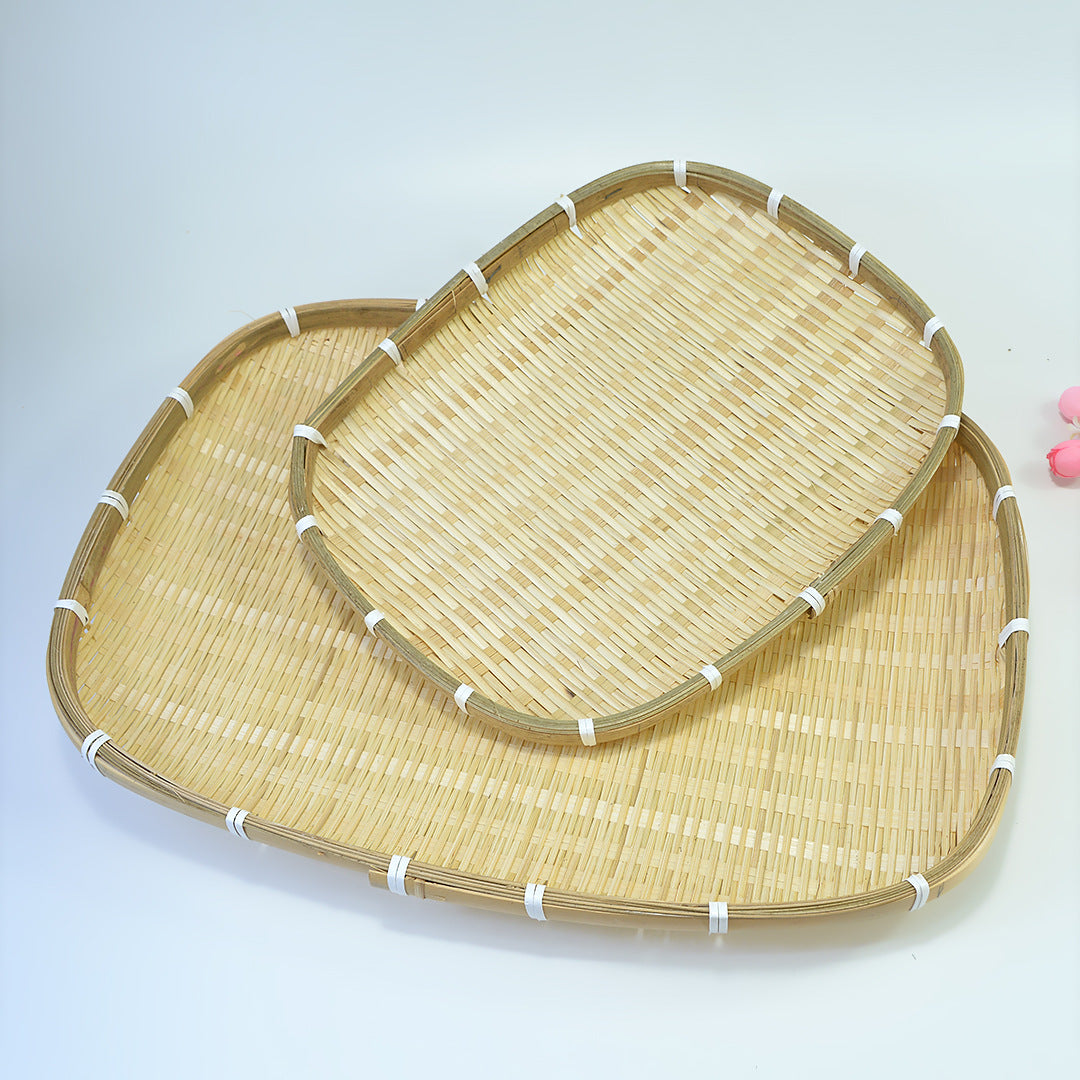 3-Pack Square Bamboo Woven Baskets (28cm/33cm/38cm) – Handmade Storage and Serving Trays for Fruits, Bread, Vegetables, Snacks, and Home Organization