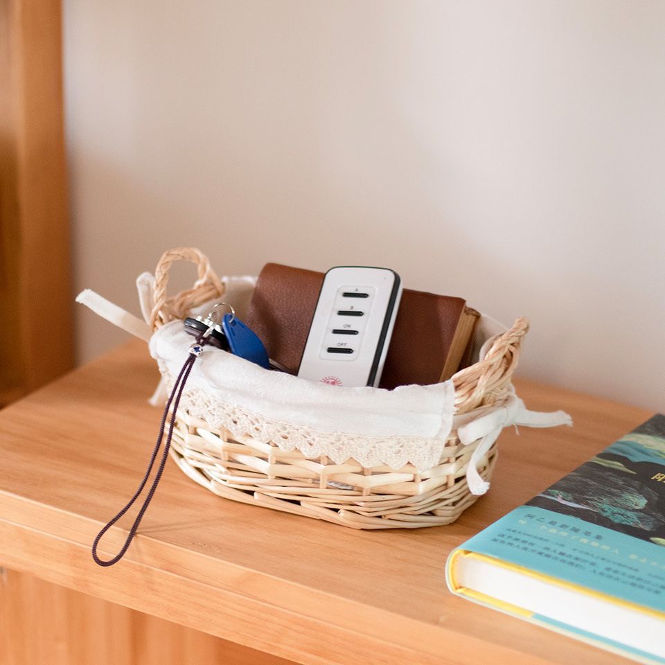 2-Pack Wicker Storage Baskets with Cloth Liner, Large & Small Handwoven Organizer Bins with Handles