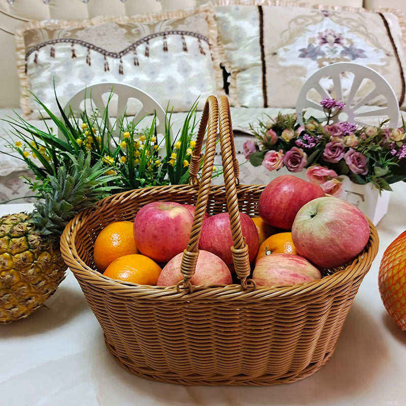 2-Piece Rattan Hand Basket Set | Natural Texture, Suitable for Various Lifestyles