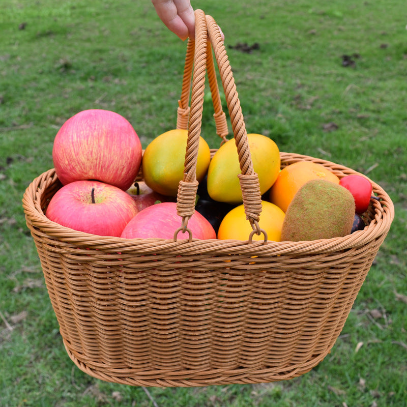 2-Piece Rattan Hand Basket Set | Natural Texture, Suitable for Various Lifestyles