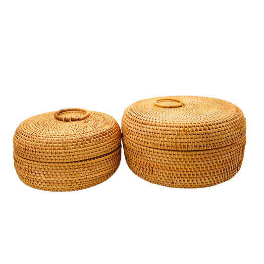2-Piece Round Rattan Storage Box Set | A Storage Philosophy Hidden in Natural Textures
